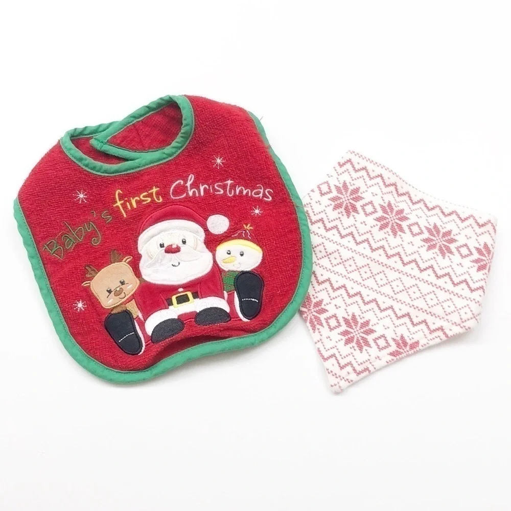 Little Wonders Baby’s First Christmas baby bib set